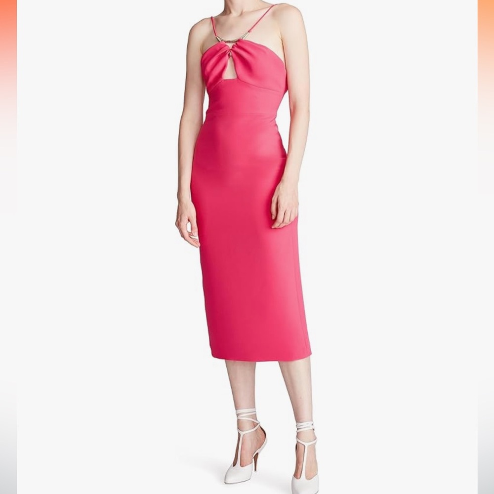 NWOT Halston Adrina Dress in Stretch Crepe, Pink